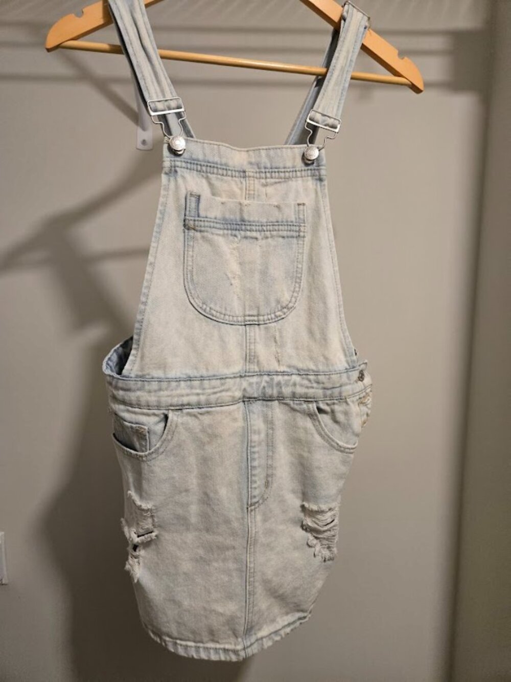 Forever 21 Light Wash Denim Overall Dress Size S
